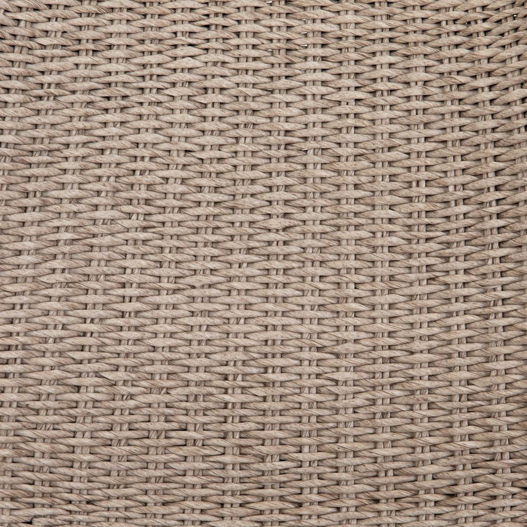 #color::natural | Detailed shot of the woven wicker on the Manila wicker weave beige indoor and outdoor dining chair