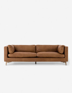 Jocelyn brown leather sofa