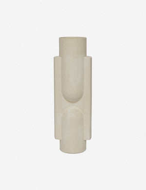 Kala matte white geometric vase by light and ladder