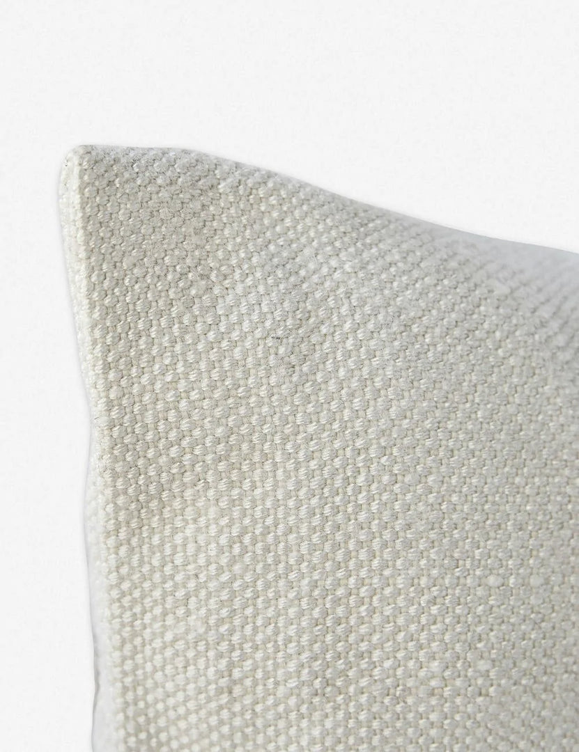 #color::gray-stripe #style::lumbar | Corner shot of the Katya Indoor and Outdoor pillow