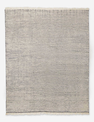 Kenzi black and natural rug with a striped texture and black accent stripes