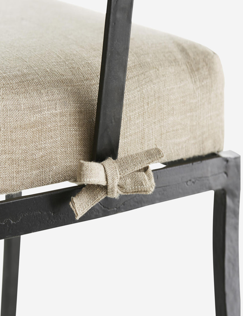 | The cushion ribbon tie on the Lexi bench