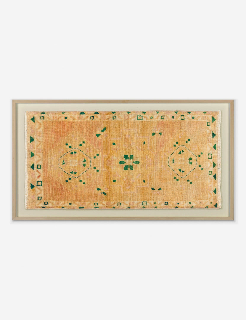 | Zole limited-edition orange toned vintage rug textile wall art