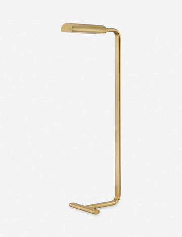 #color::aged-brass | Reid c-shape aged brass Floor Lamp