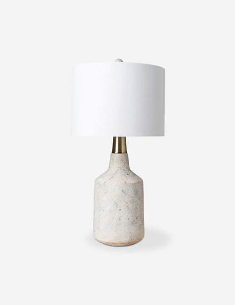 | Langley table lamp with stone base and white finial 