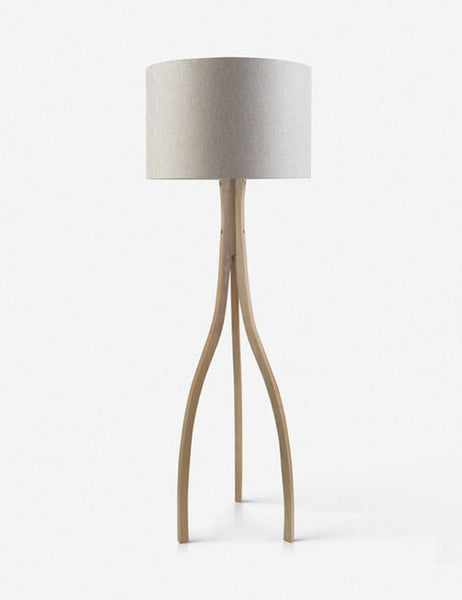 | Lewis natural wood wishbone floor lamp