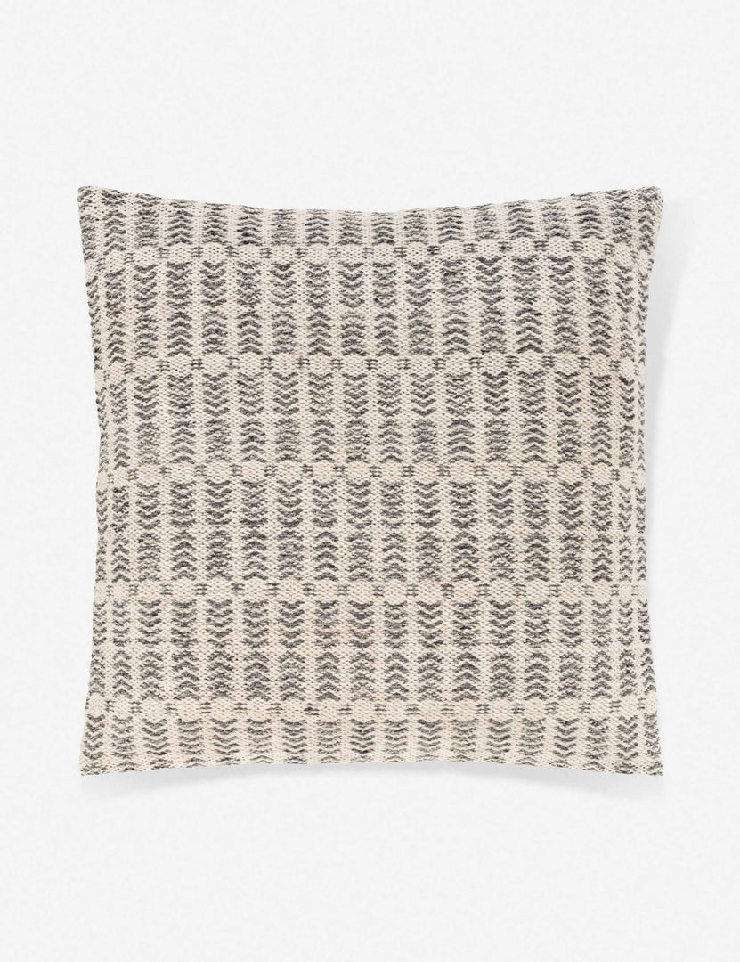 #insert::down #insert::polyester | Nysa gray and white pillow with a woven geometric pattern