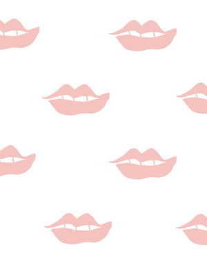 Lips Wallpaper by Clare V., Pink