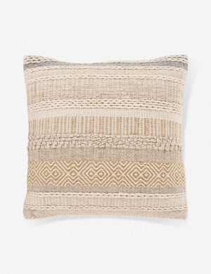 Macy beige-toned textured throw pillow