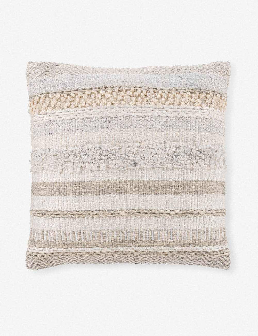 Macy Textured Striped Neutral Throw Pillow