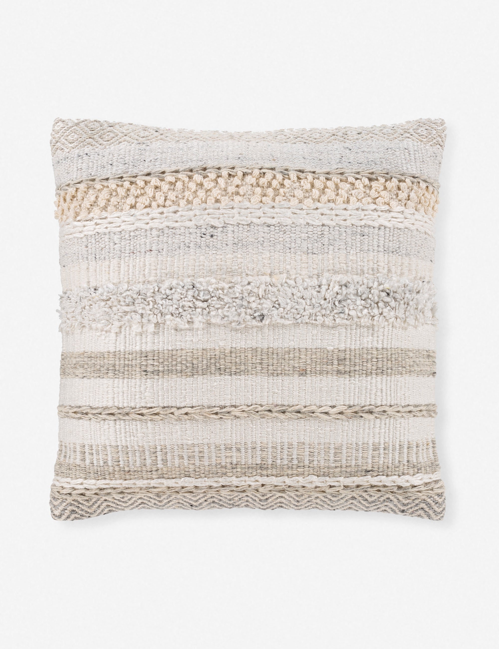 Macy Textured Striped Neutral Throw Pillow