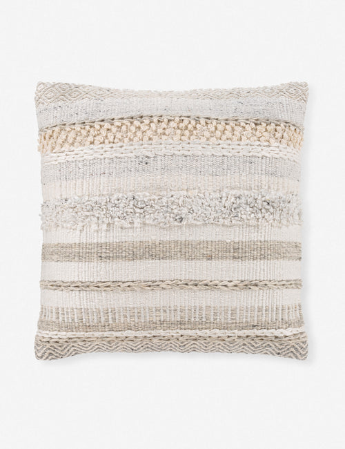 #color::light-grey #insert::down #insert::polyester | Macy neutral textured throw pillow