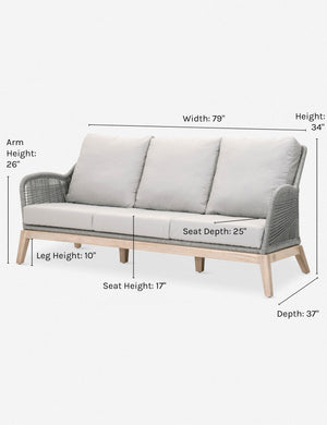 Dimensions on the London Indoor / Outdoor Sofa