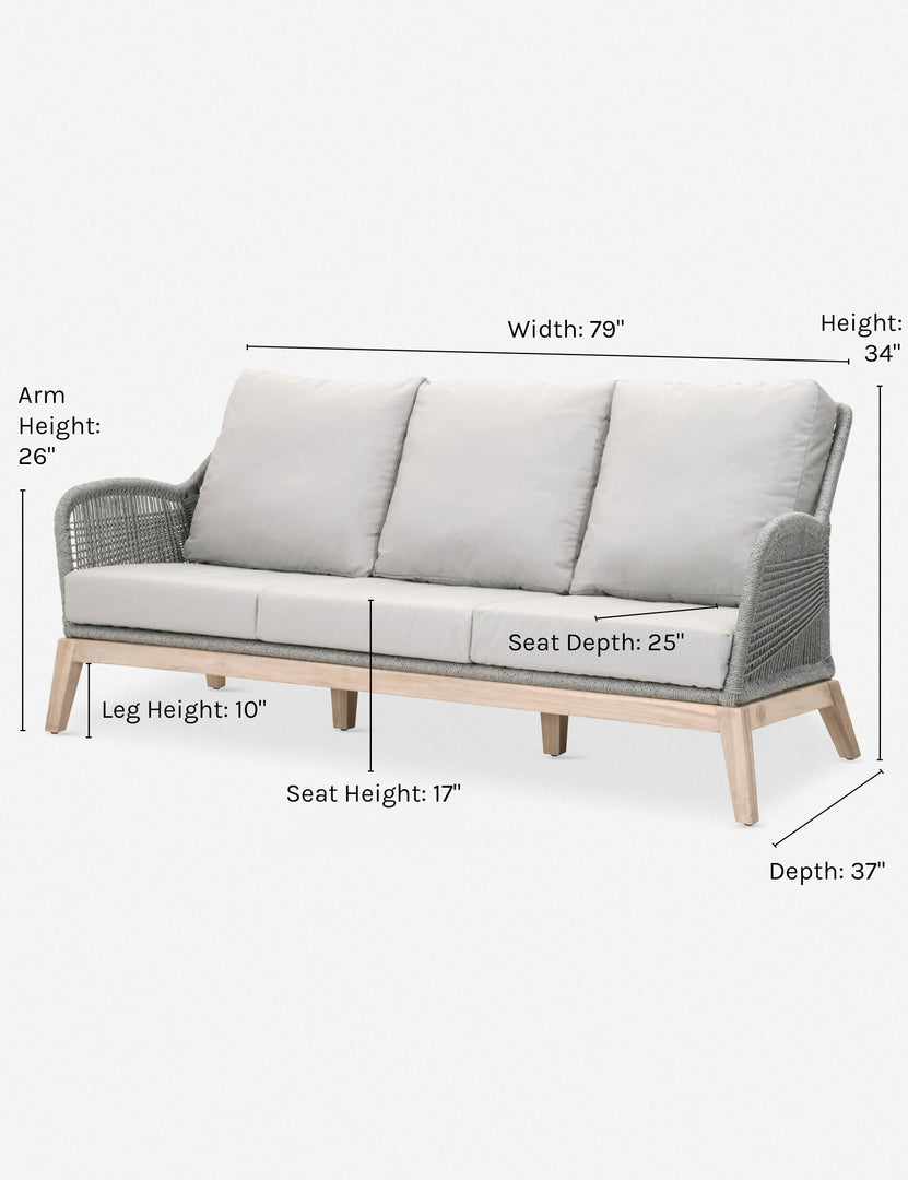 | Dimensions on the London Indoor / Outdoor Sofa