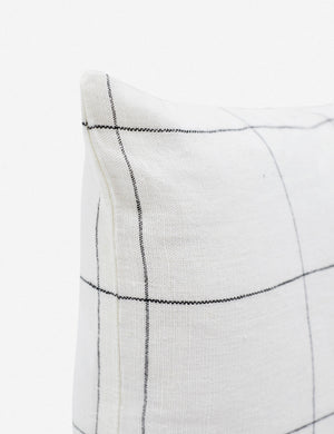 Corner of the lucian white and black square pillow