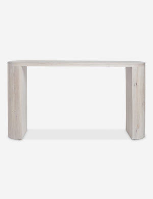 Luna white-washed oak oval console table.