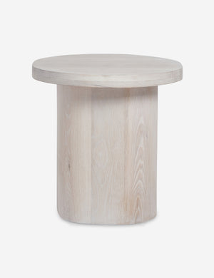 Luna washed-oak wood round side table
