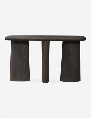Nera black wood sculptural console table