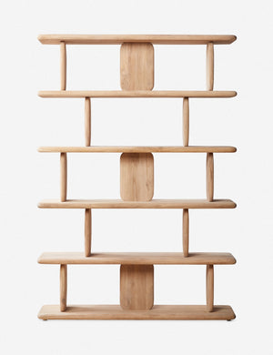 Nera natural solid wood sculptural bookcase