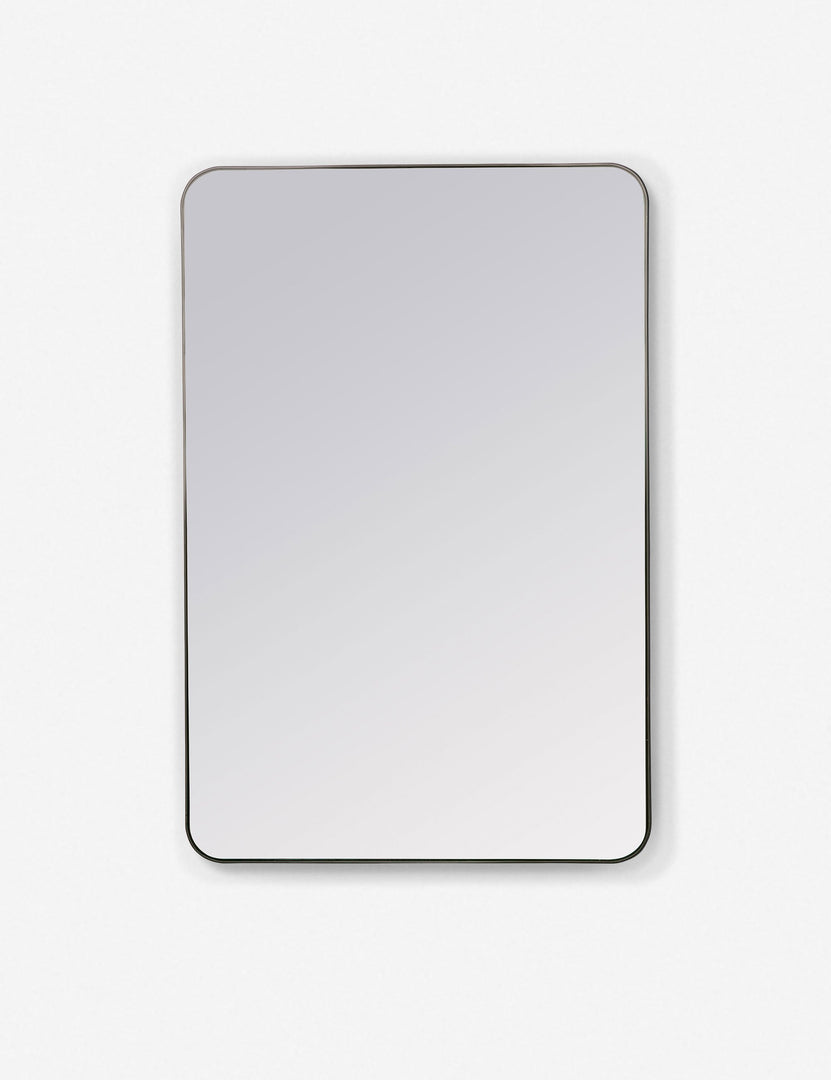 #color::black #size::36--x-24- | Lyta rectangular black framed wall mirror with rounded corners