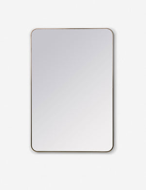 Lyta rectangular golden framed wall mirror with rounded corners