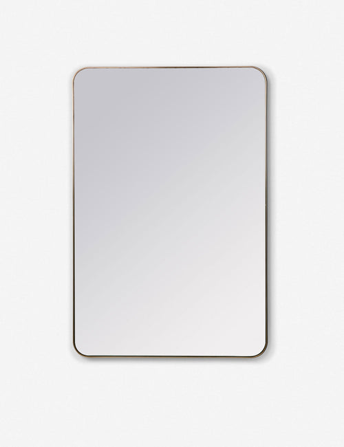 #color::gold #size::36--x-24- | Lyta rectangular golden framed wall mirror with rounded corners