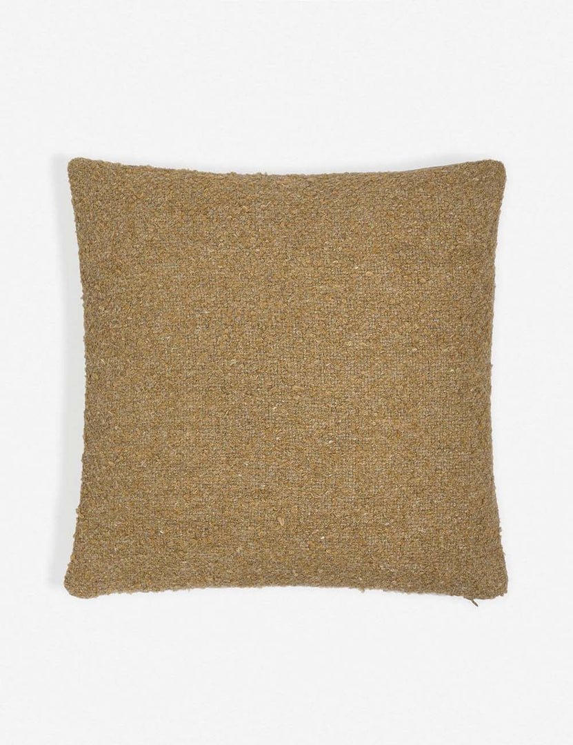 #color::mustard #size::20--x-20- | Manon linen mustard yellow square boucle pillow