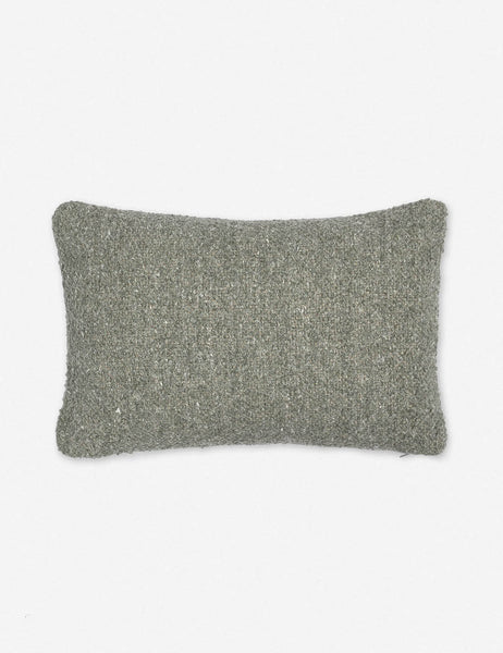 #color::moss #size::13--x-20- | Manon linen moss green lumbar boucle pillow