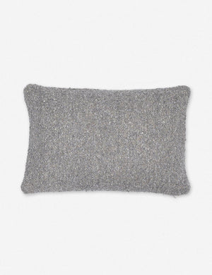 Manon linen slate gray lumbar boucle pillow