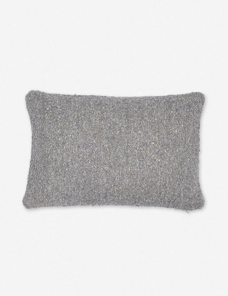 #color::slate #size::20--x-20- | Manon linen slate gray lumbar boucle pillow