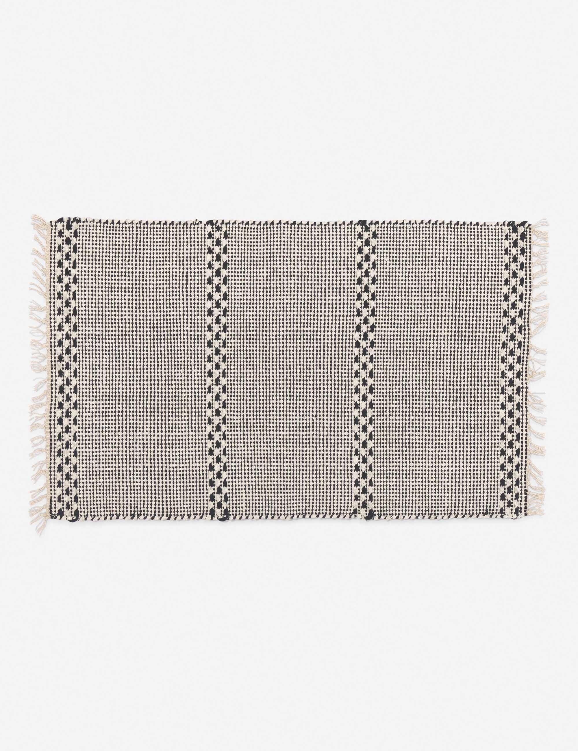 #size::1-9--x-2-10- | Masha gray and black geometric machine washable mat