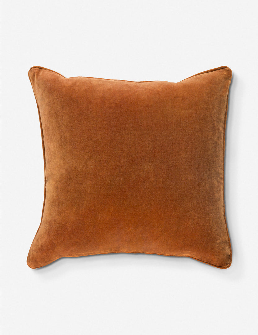 #insert::polyester #insert::down | Liam burnt orange square velvet throw pillow