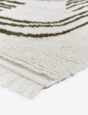 The fringed corner of the Earth Maze Moroccan Shag Rug