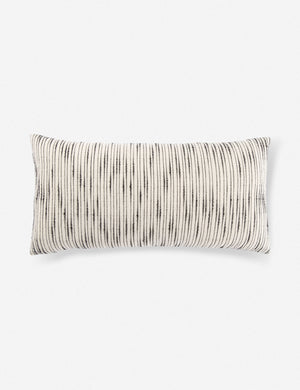 Peregrine black and white marled striped lumbar pillow