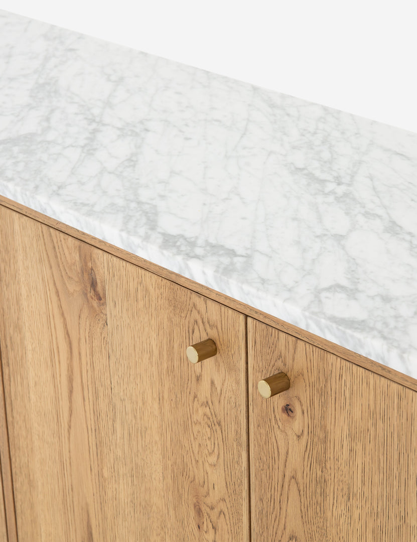 | The marble top and doors of the Melysa Sideboard