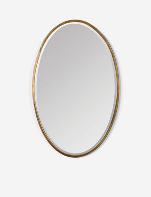 Merci gold framed oval mirror