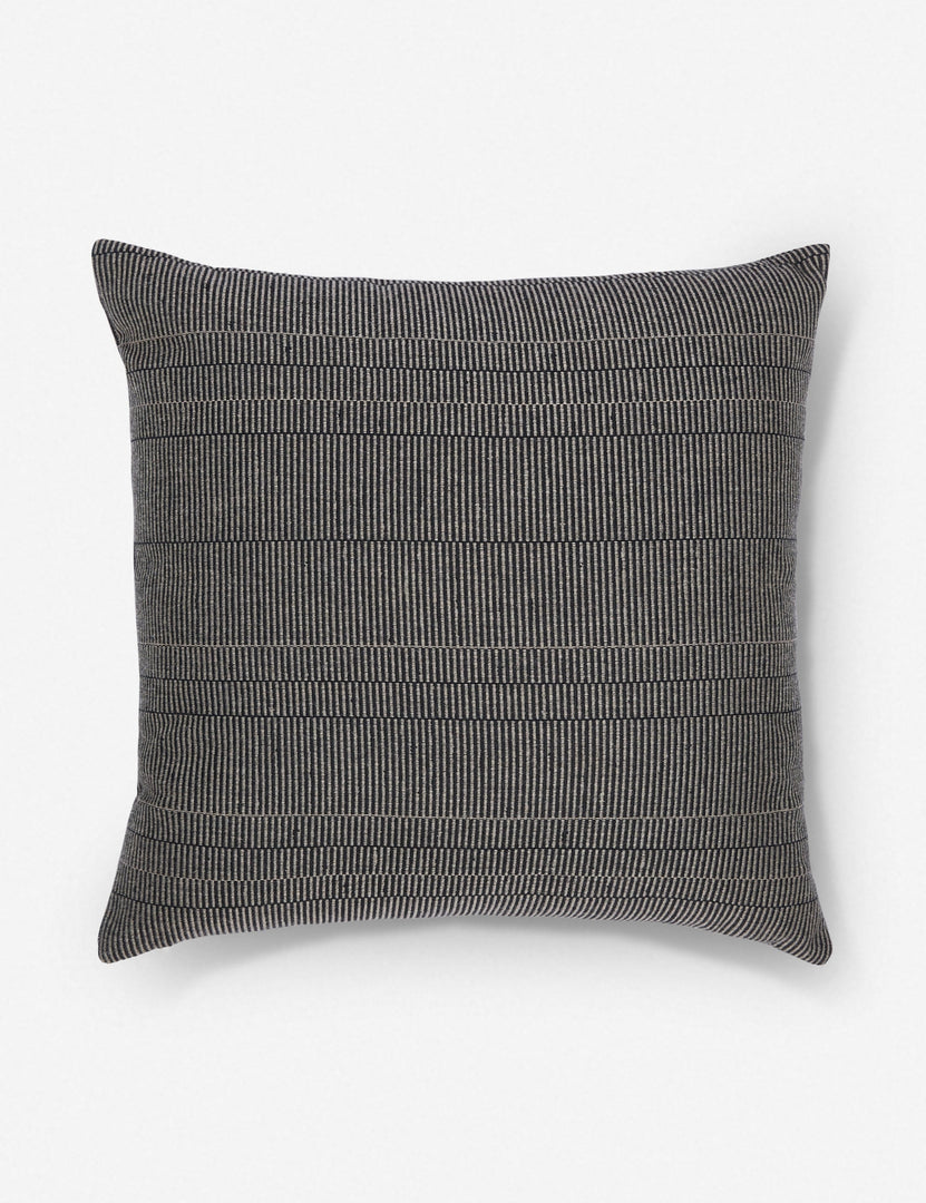 #color::black #style::square | Black Milan indoor and outdoor square pillow with a linear pattern by Sunbrella 