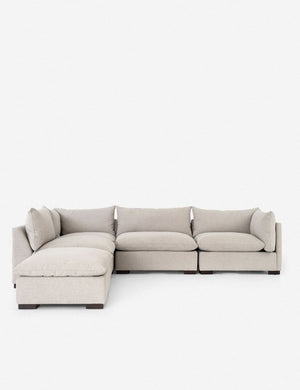 Mitzi gray linen modular sectional sofa