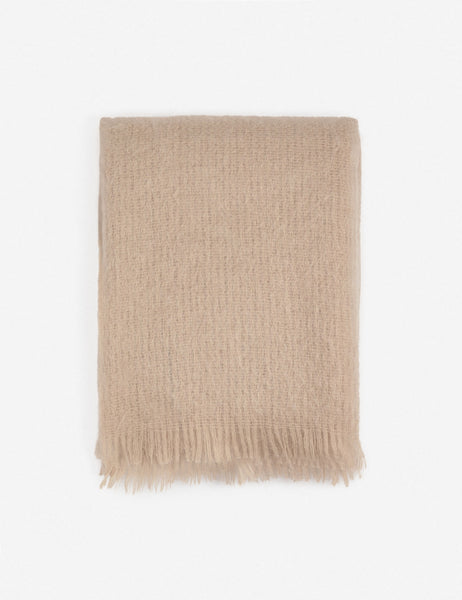 #color::blush | Aimee mohair blush wool throw blanket with fringe ends