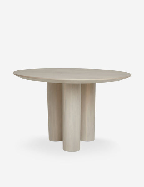 #color::whitewash | Mojave White Wooden Round Dining Table