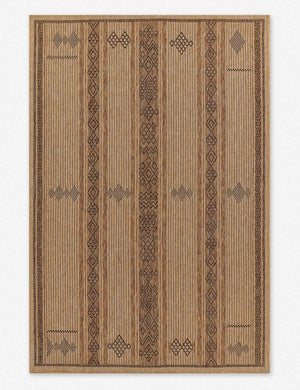 Ember brown patterned flatweave indoor and outdoor rug