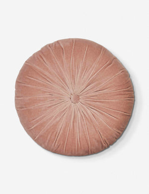 Monroe rosewater pink velvet round pillow