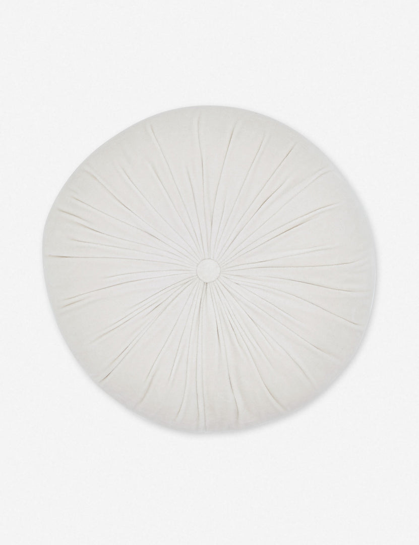 #color::oyster | Monroe oyster white velvet round pillow