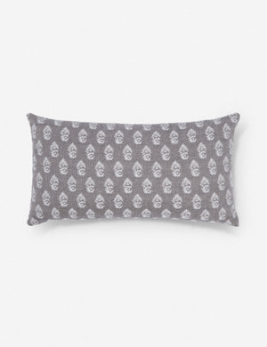 Montrose Indoor and Outdoor gray, paisley patterned Lumbar Pillow by Sunbrella for Lulu and Georgia