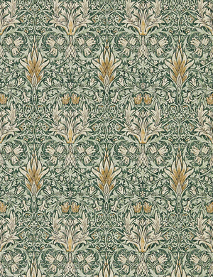 Morris & Co. Snakeshead Wallpaper, Forest/Thyme Swatch