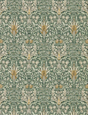 Morris & Co. Snakeshead Wallpaper, Forest/Thyme Swatch