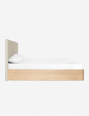 Side of the Nia natural linen bed