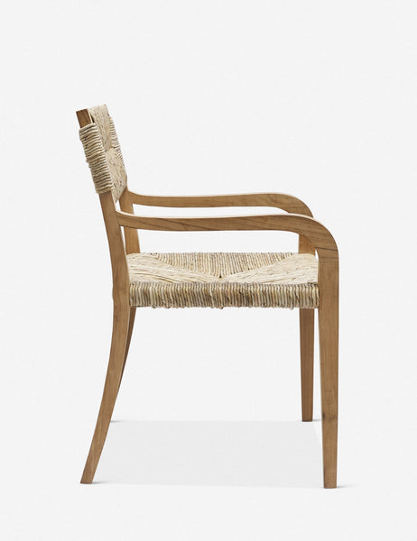 | Side view of the Nolani woven rattan arm chair