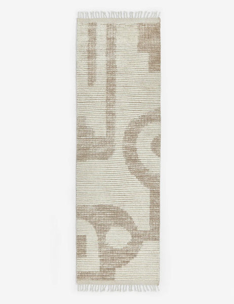 #size::2-6--x-8- | The Nomad neutral-toned geometric floor rug with subtle ribbed design by Élan Byrd in its runner size