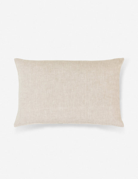 #size::14--x-22- | The natural linen backing on the Norala solid white handmade lumbar throw pillow
